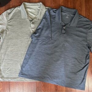 2 Men's Polo Shirts by Van Heusen - Size XXL - Green & Blue- Classic Fit